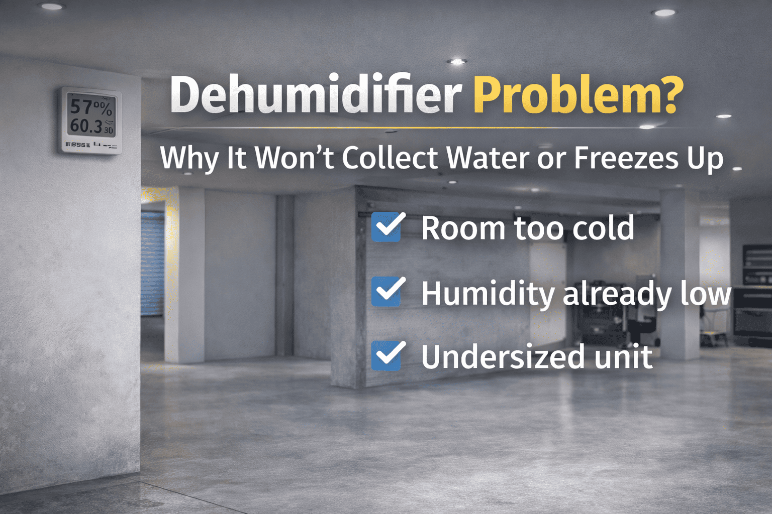 Dehumidifier Not Collecting Water or Freezing Up? Causes Explained