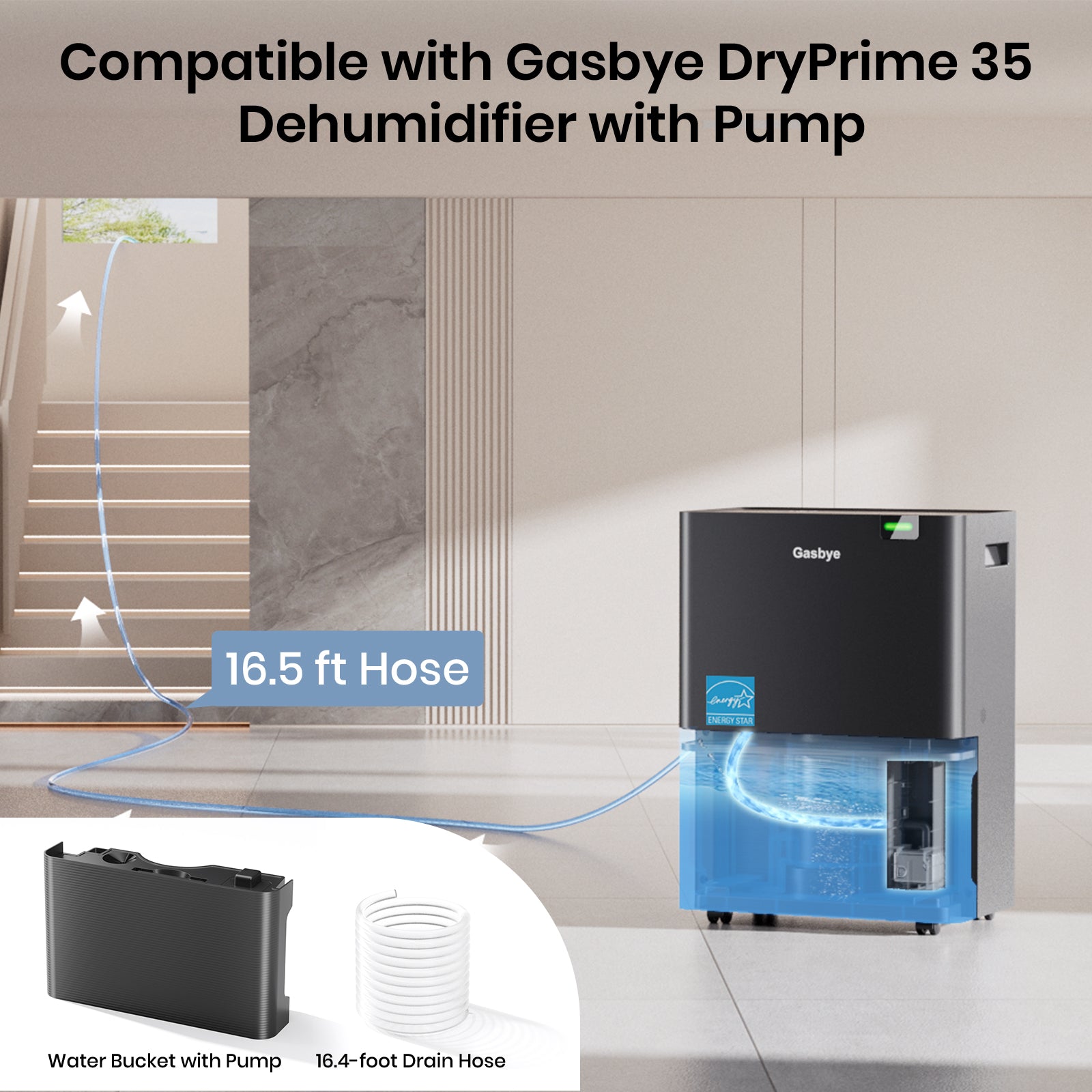 Replacement Water Tank with Pump for Gasbye DryPrime-35-BP