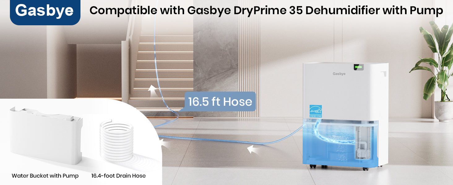 Compatible with Gasbye DryPrime 35 Dehumidifier with Pump white