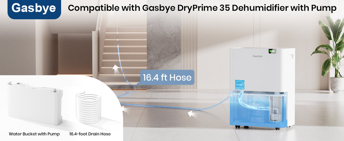Compatible with Gasbye DryPrime 35 Dehumidifier with Pump white