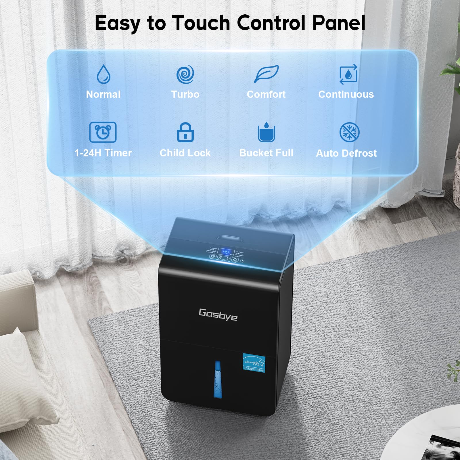 DryPrime 50B Dehumidifier Easy to Touch Control Panel