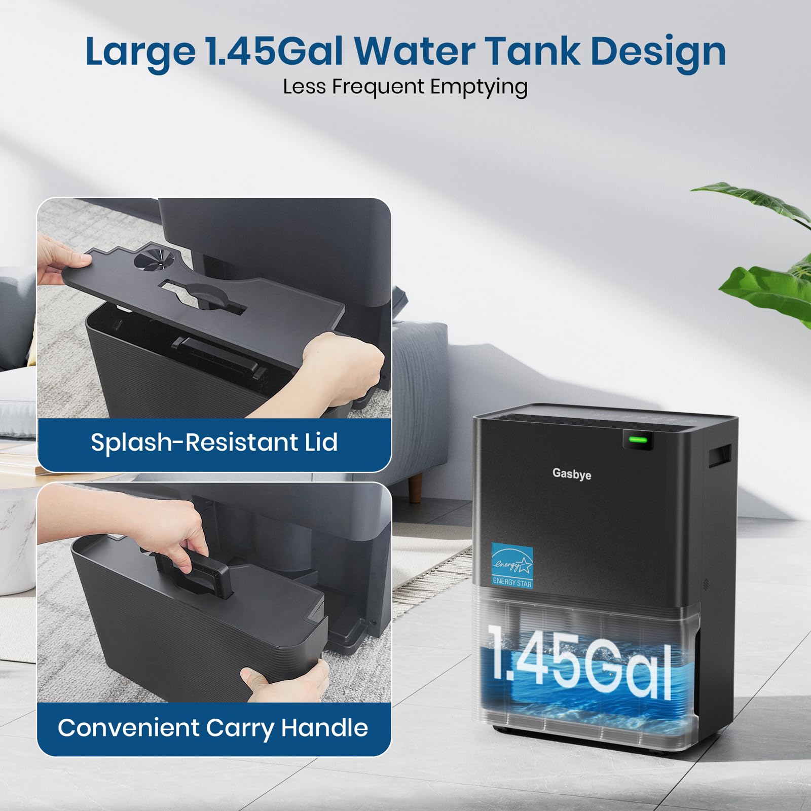 DryPrime 35B Dehumidifier Large 1.45 Gal Water Tank Design