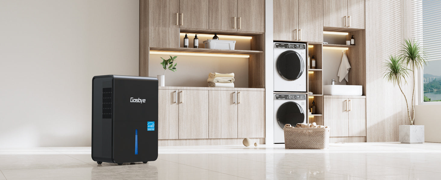 DryPrime 50B dehumidifier in laundry room scene