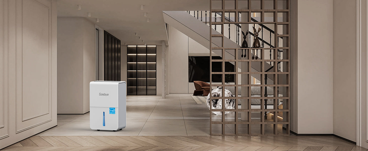 DryPrime 50W dehumidifier in basement scene