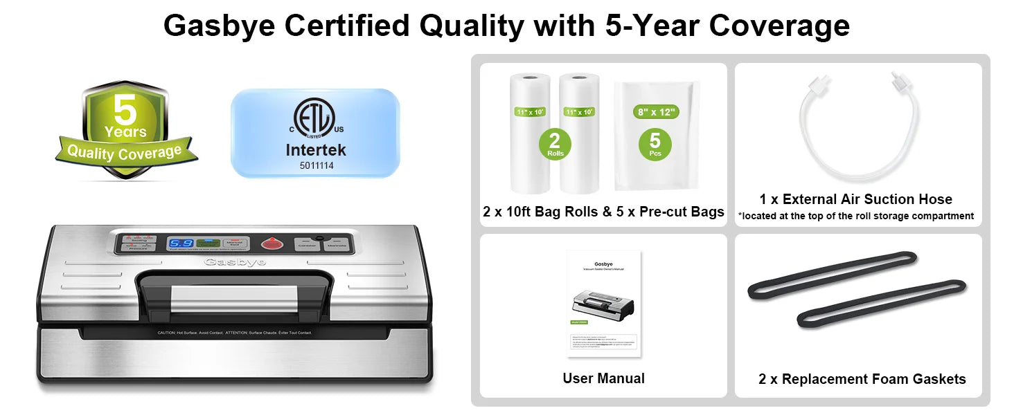 Vacuum Sealer VS5166 product package contents list