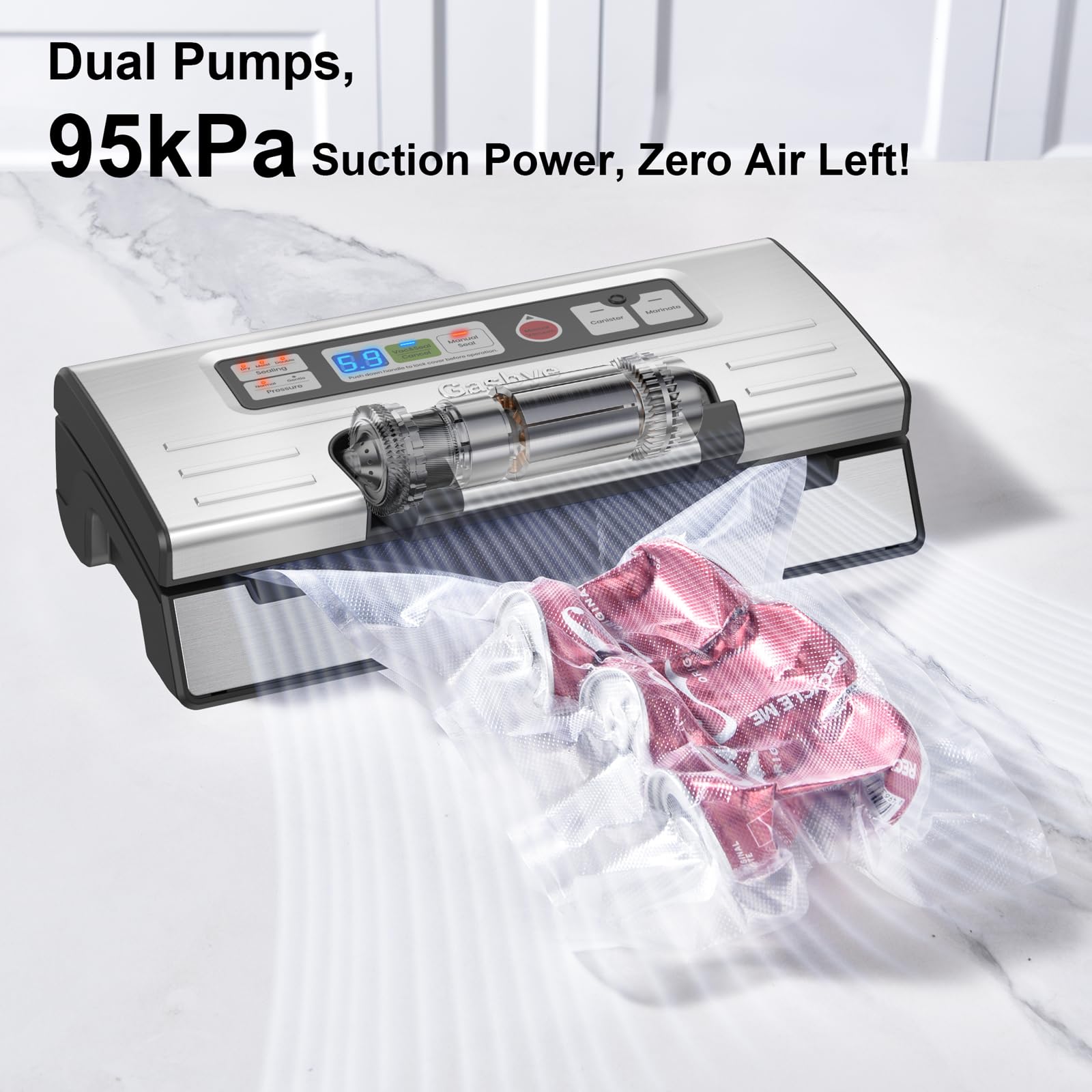 VS5166 Vacuum Sealer with 95 kPa suction power