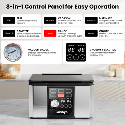 8-in-1 Control Panelfor Easy Operation
