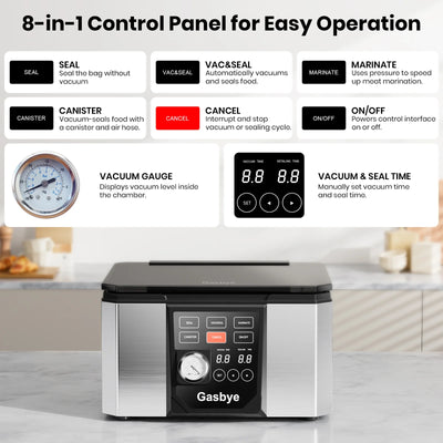 8-in-1 Control Panelfor Easy Operation