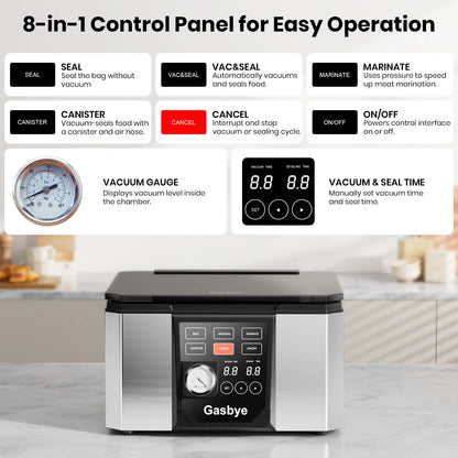 8-in-1 Control Panelfor Easy Operation