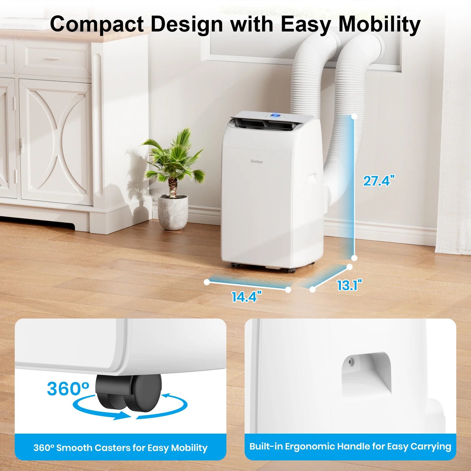 CoolPrime 8000W Air Conditioner Compact Design with Easy Mobility