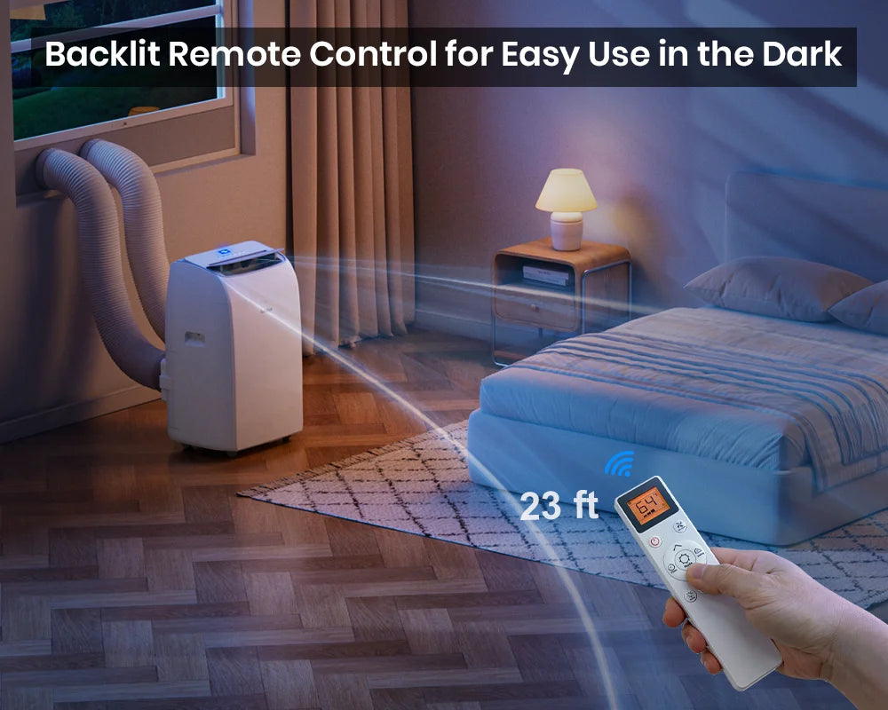 CoolPrime 8000W portable air conditioner in bedroom scene