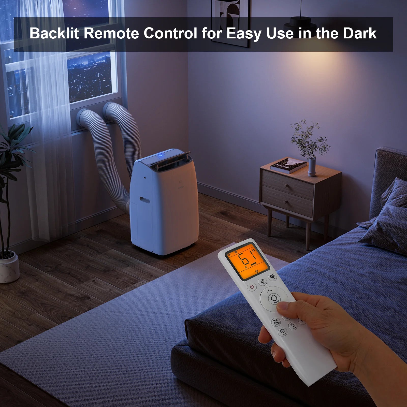 CoolPrime 10000W Air Conditioner Backlit Remote Control for Easy Use in the Dark