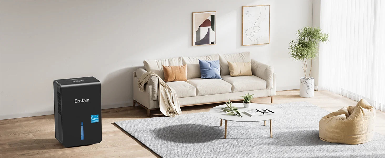 DryPrime 50B dehumidifier in living room scene