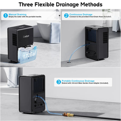 DryPrime 50B Dehumidifier Three Flexible Drainage Methods