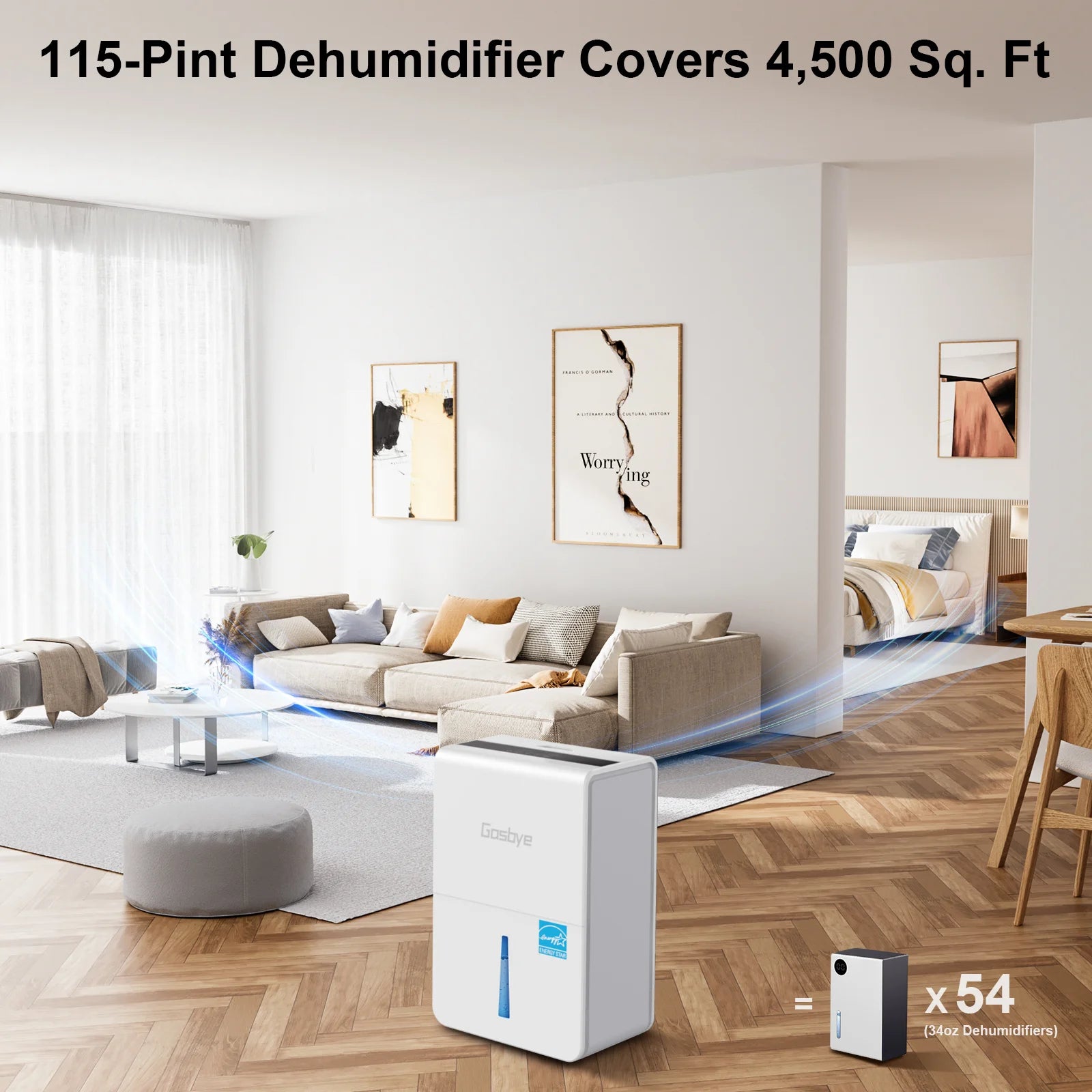 DryPrime 50W Dehumidifier in living room environment