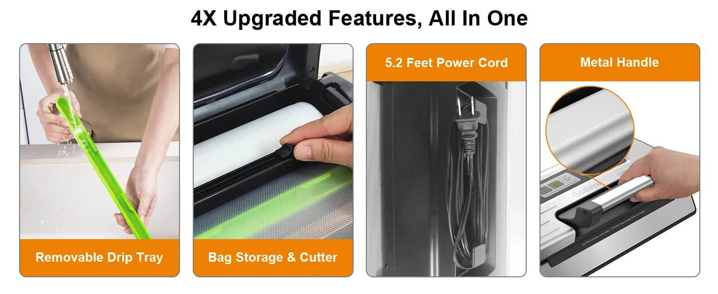 Vacuum Sealer VS5166 4 Upgraded Features highlights
