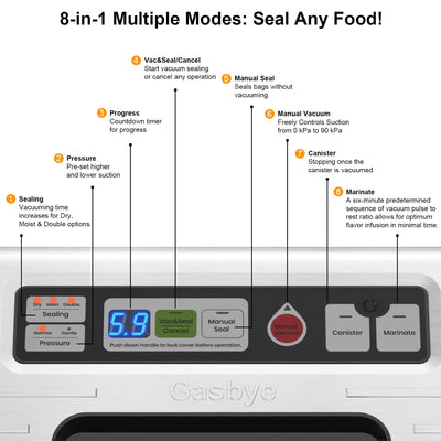VS5166 Vacuum Sealer with 8-in-1 Multiple Modes