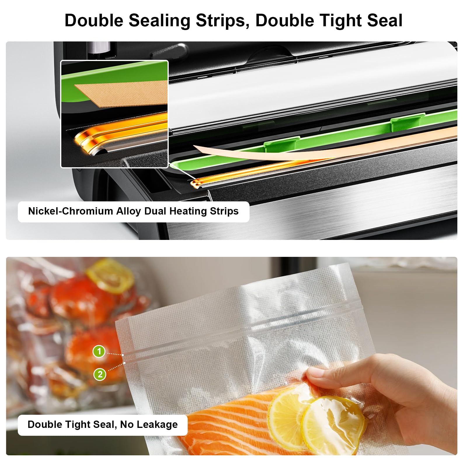 VS5166 Vacuum Sealer with Double Sealing Strips